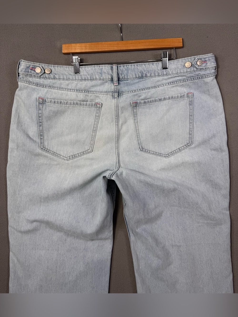 Hollister Low Rise Baggy Light Blue Wash Wide Leg Denim Jeans, Plus Size 20 - Picture 6 of 16